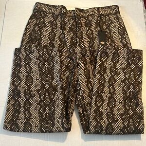 Dickies 14 Pants Camden Snakeskin in Brown Khaki Beige pockets NWT